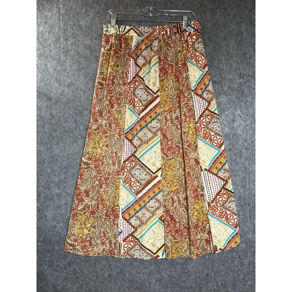 Cato Skirt Womens Medium Patchwork Pull On Maxi Stretch Boho Everyday Casual *